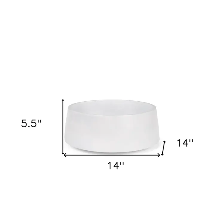 14" White Wood Round Centerpiece Bowl