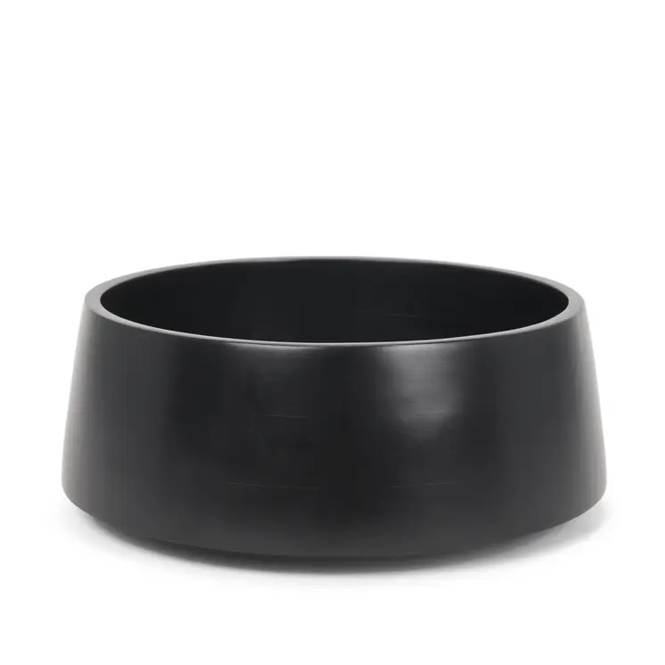 14" Black Wood Round Centerpiece Bowl