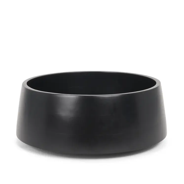 14" Black Wood Round Centerpiece Bowl