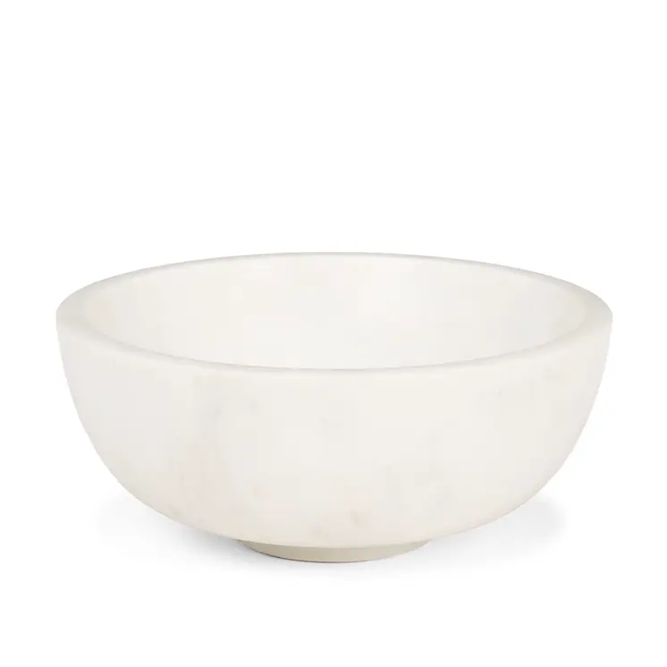 10" White Marble Round Centerpiece Bowl