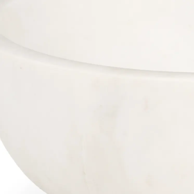 10" White Marble Round Centerpiece Bowl