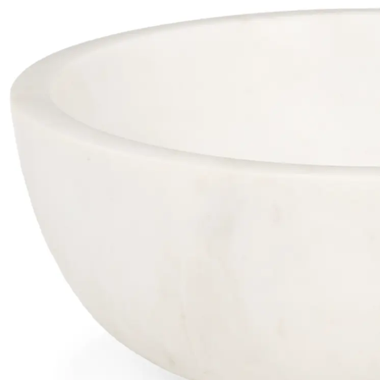 10" White Marble Round Centerpiece Bowl
