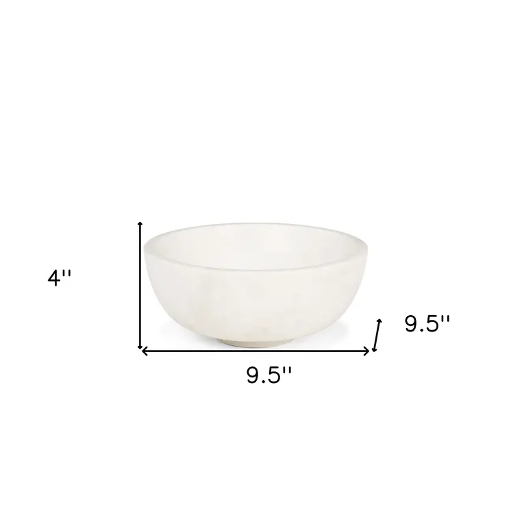 10" White Marble Round Centerpiece Bowl