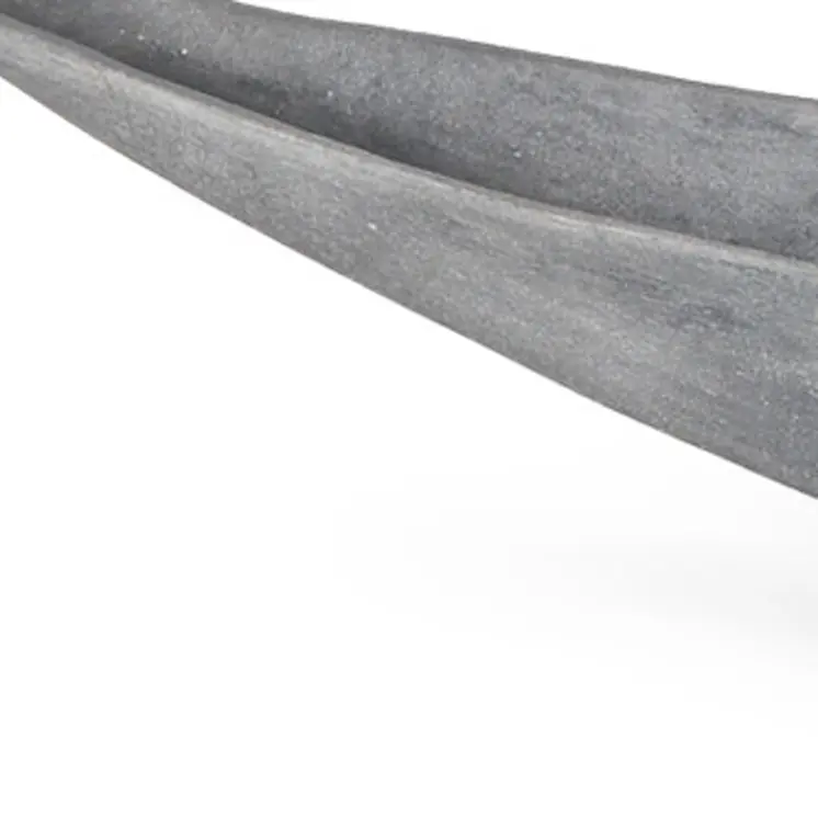 39" Gray Cast Aluminum Oval Long Boat Centerpiece Bowl