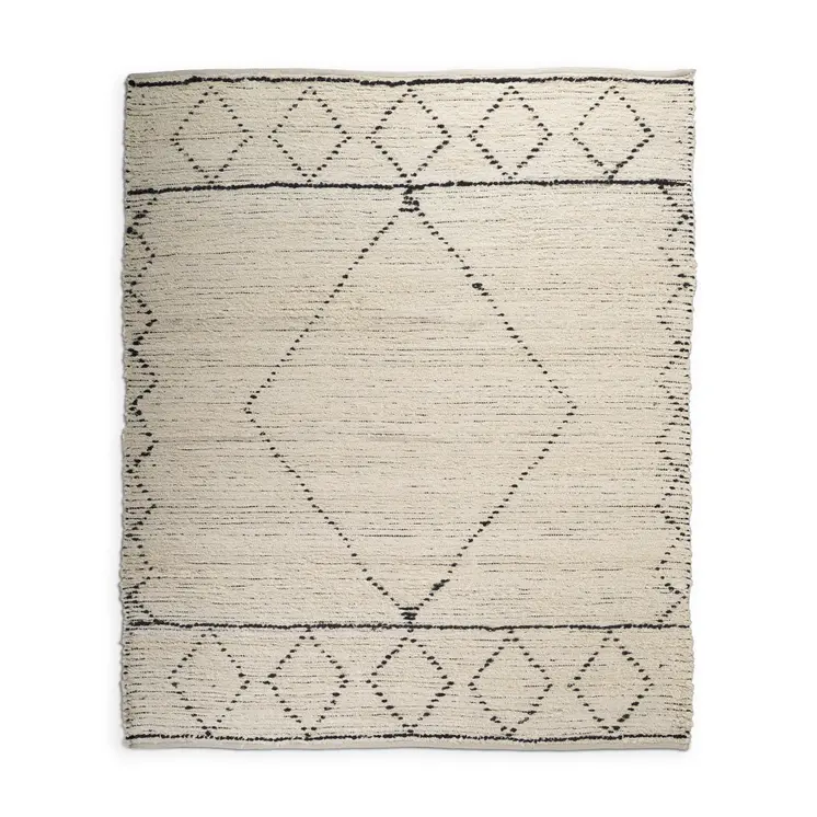 8' X 10' Ivory And Gray Geometric Hand Woven Area Rug
