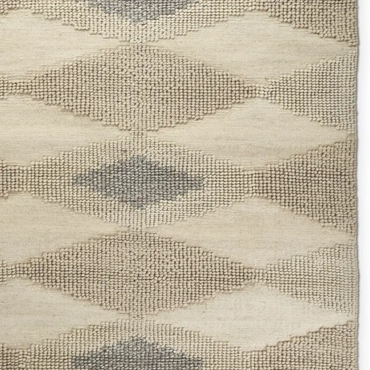 8' X 10' Beige Brown Gray And Ivory Wool Geometric Hand Woven Area Rug