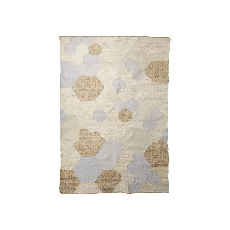 8' X 10' Ivory Brown And Gray Patchwork Hand Woven Area Rug