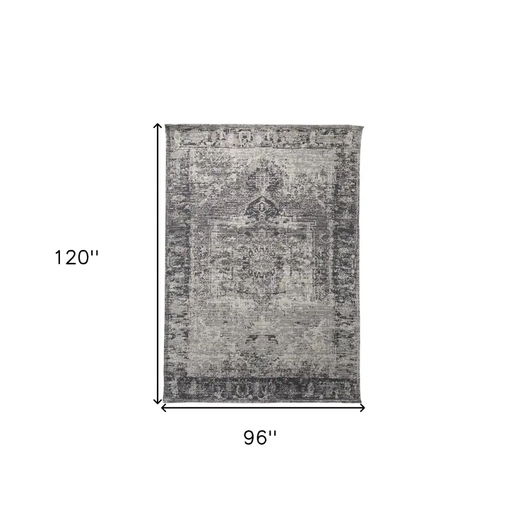 8' X 10' Gray And Beige Moroccan Hand Woven Area Rug
