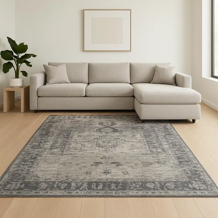 8' X 10' Gray And Beige Moroccan Hand Woven Area Rug