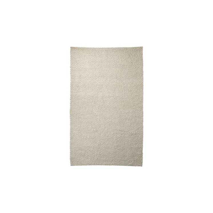 5' X 8' Cream Berber Hand Woven Area Rug