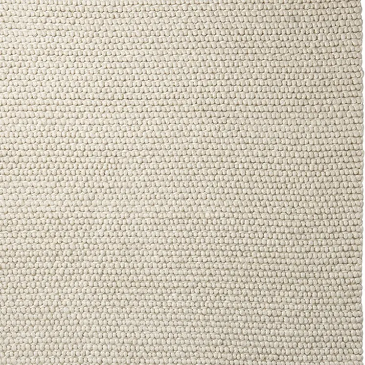 5' X 8' Cream Berber Hand Woven Area Rug