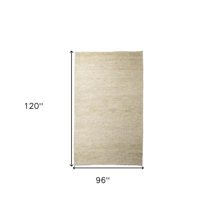 8' X 10' Natural Jute Hand Woven Area Rug