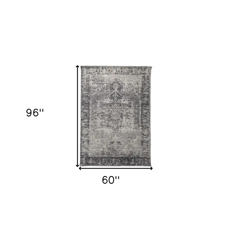 9' X 12' Gray Moroccan Distressed Area Rug