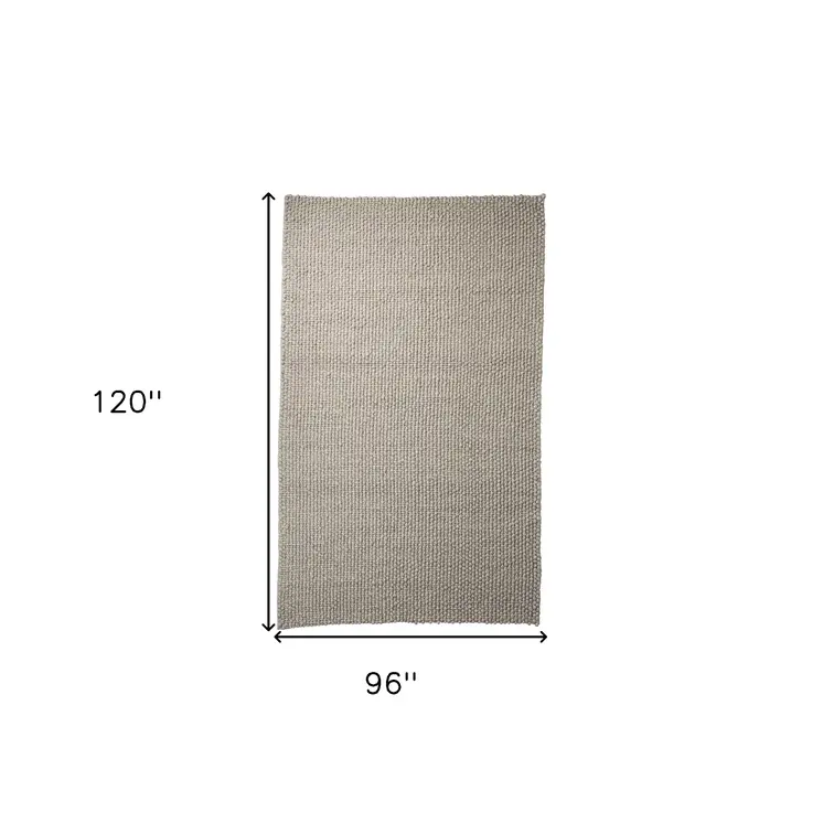 8' X 10' Beige Berber Hand Woven Area Rug