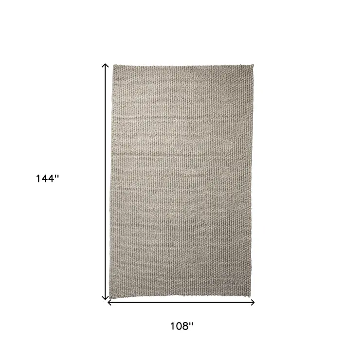 9' X 12' Beige Berber Hand Woven Area Rug