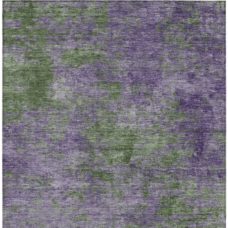 10' X 14' Purple And Green Abstract Washable Indoor Outdoor Area Rug