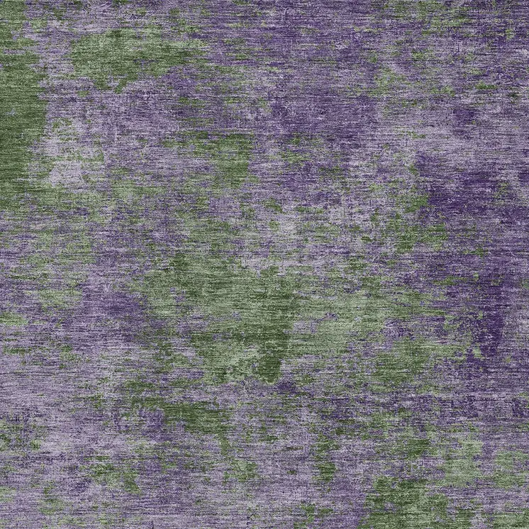 10' X 14' Purple And Green Abstract Washable Indoor Outdoor Area Rug
