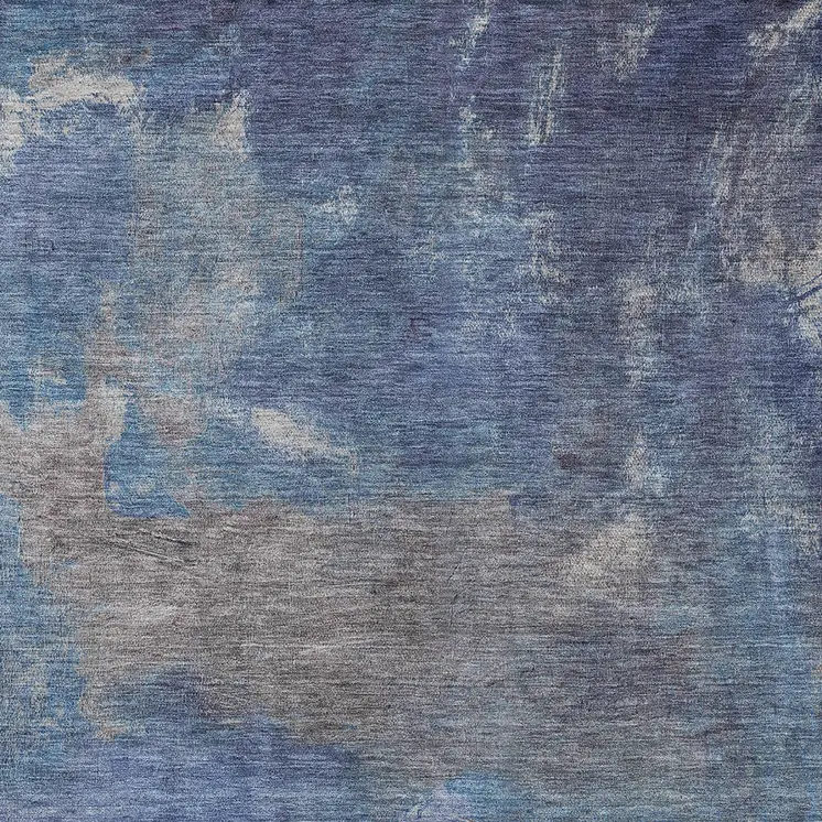 10' X 14' Blue And Denim Blue Abstract Washable Indoor Outdoor Area Rug
