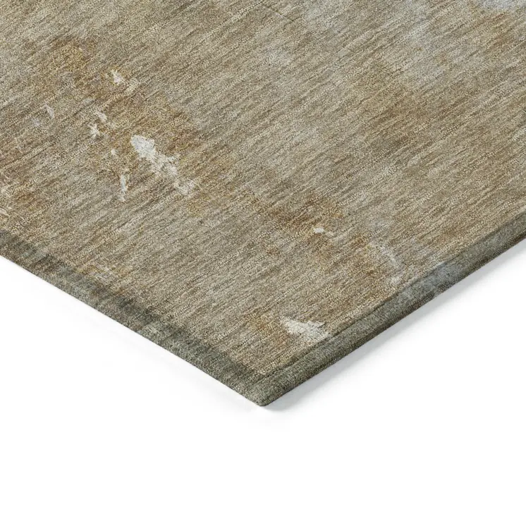 3' X 5' Copper And Rust Abstract Washable Indoor Outdoor Area Rug