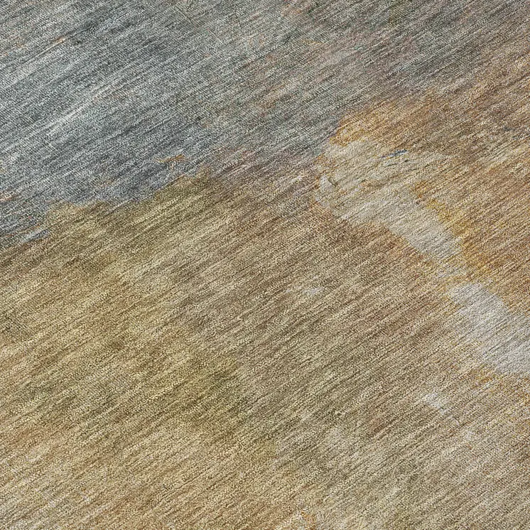 8' Copper And Rust Round Abstract Washable Indoor Outdoor Area Rug
