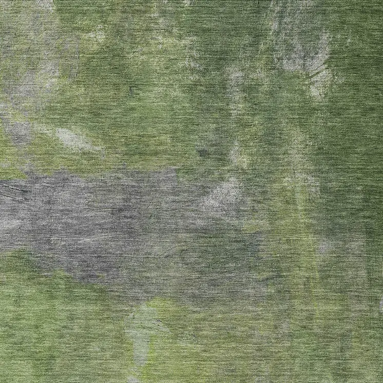8' X 10' Green And Olive Green Abstract Washable Indoor Outdoor Area Rug