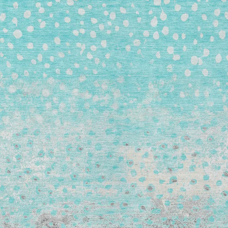 8' X 10' Aqua And Teal Blue Abstract Washable Indoor Outdoor Area Rug