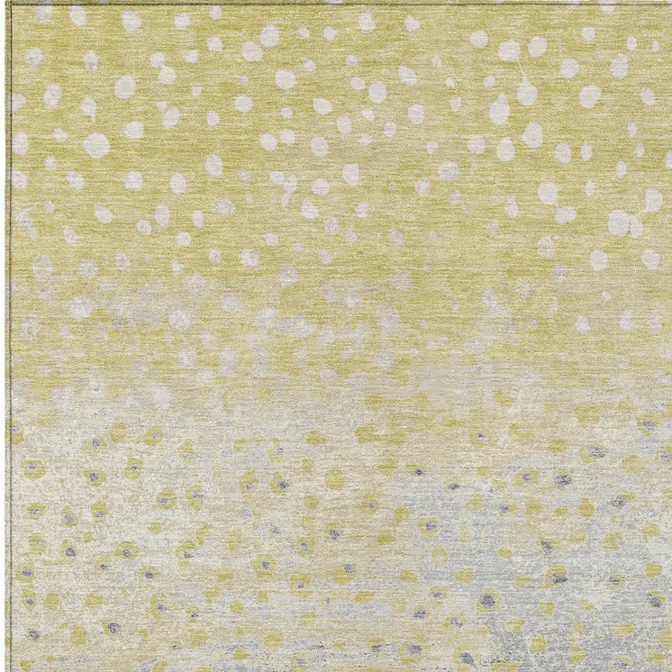 8' X 10' Gold And Wheat Abstract Washable Indoor Outdoor Area Rug