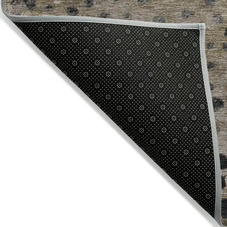 8' X 10' Khaki And Taupe Abstract Washable Indoor Outdoor Area Rug