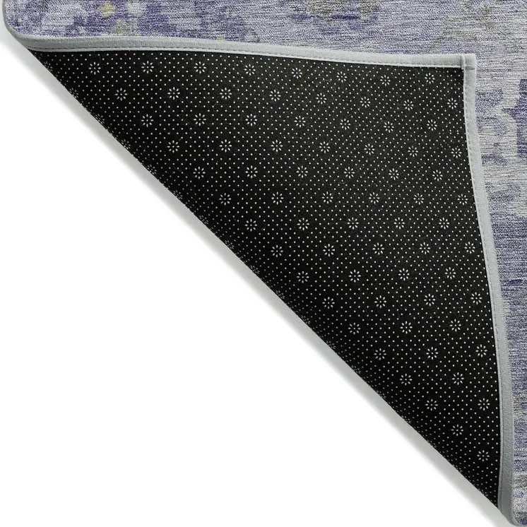 10' X 14' Lavender And Purple Floral Washable Indoor Outdoor Area Rug