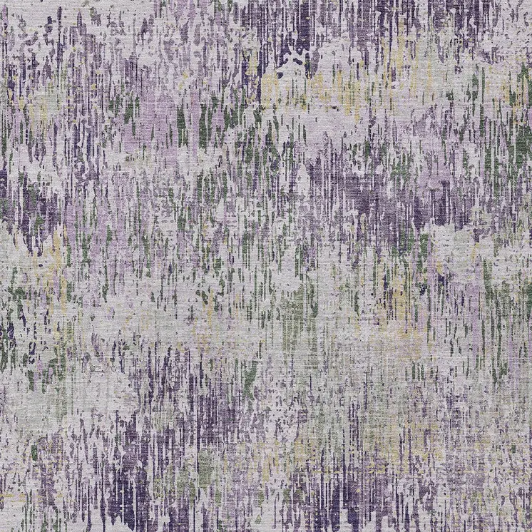 10' X 14' Lavender And Purple Striped Washable Indoor Outdoor Area Rug