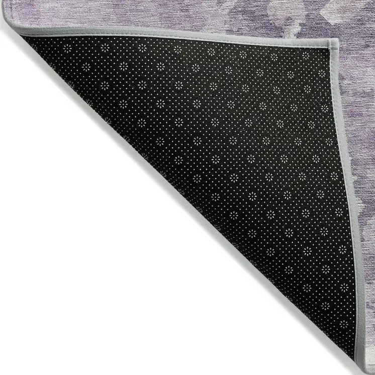 5' X 8' Lavender And Lilac Abstract Washable Indoor Outdoor Area Rug