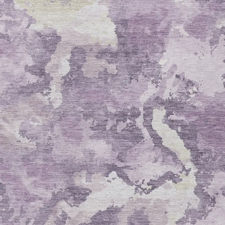 8' X 10' Lavender And Lilac Abstract Washable Indoor Outdoor Area Rug