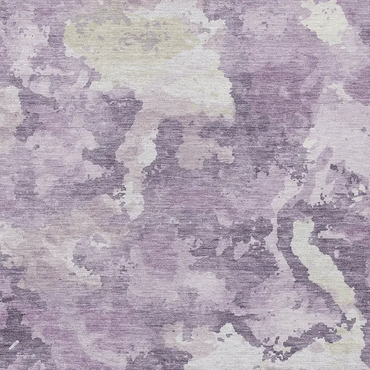 10' X 14' Lavender And Lilac Abstract Washable Indoor Outdoor Area Rug