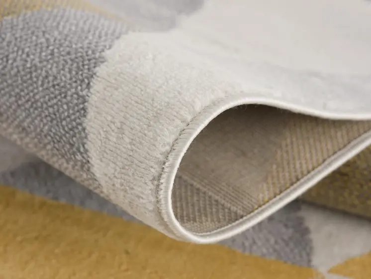 17' Runner Yellow Beige And Gray Geometric Runner Rug
