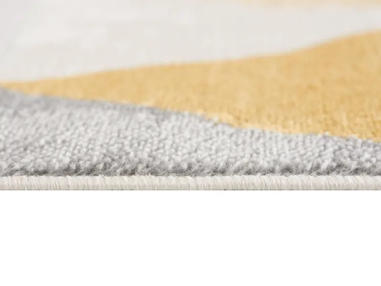 17' Runner Yellow Beige And Gray Geometric Runner Rug