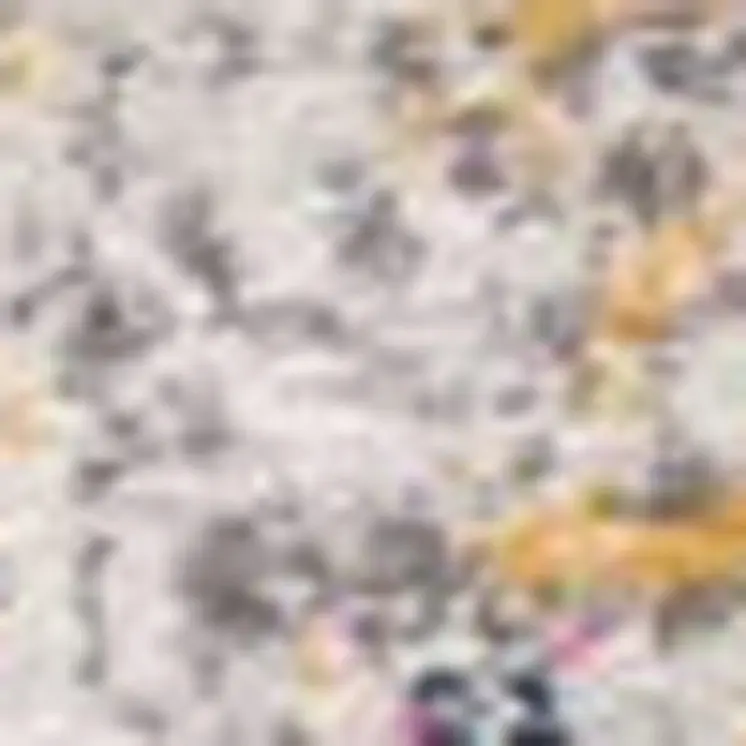 7' Blue Gray And Ivory Medallion Runner Rug