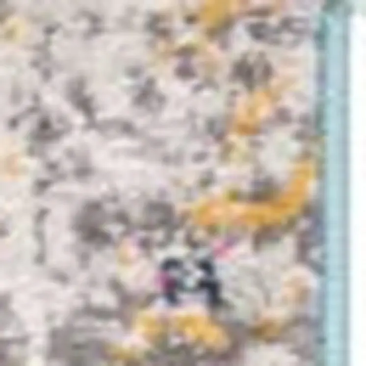 19' Runner Blue Gray And Ivory Medallion Runner Rug