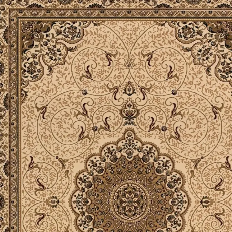 3' X 5' Tan And Brown Oriental Area Rug