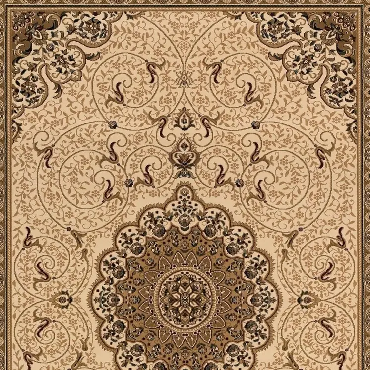 3' X 4' Tan And Brown Oriental Area Rug