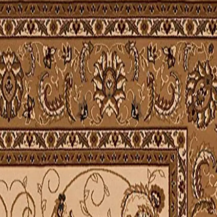 9' Tan And Brown Oriental Runner Rug