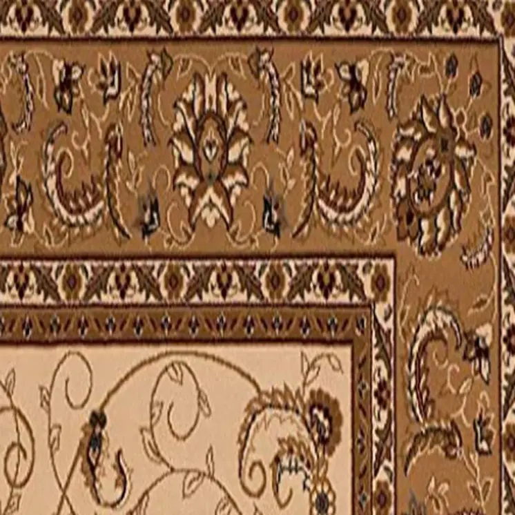 25' Runner Tan And Brown Oriental Runner Rug