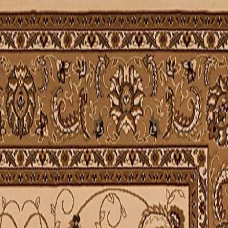 19' Runner Tan And Brown Oriental Runner Rug