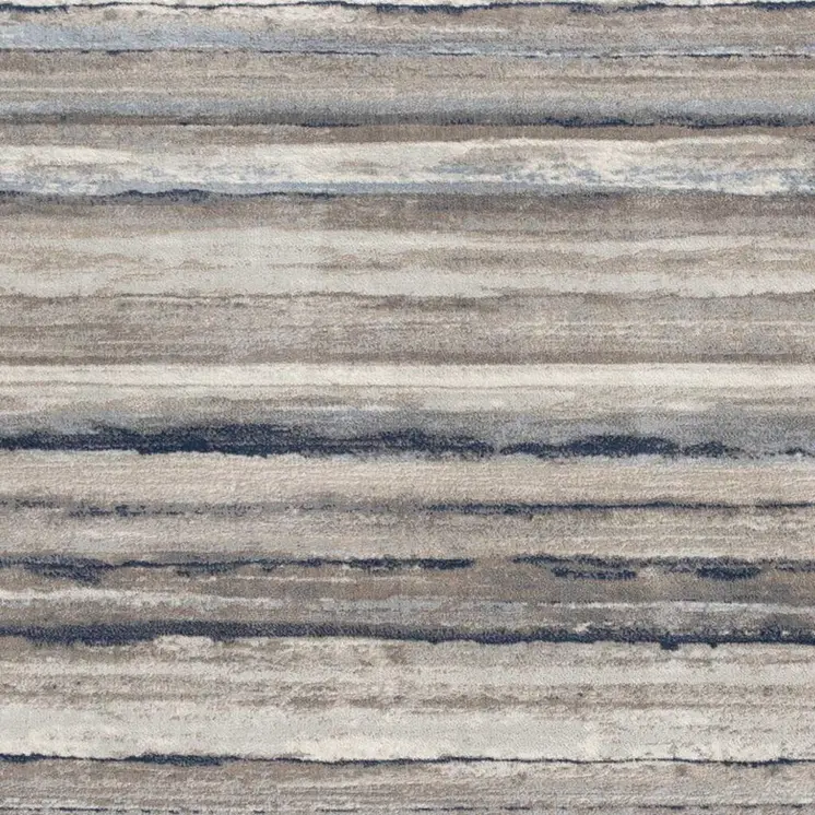 19' Runner Blue Brown And Sand Striped Runner Rug