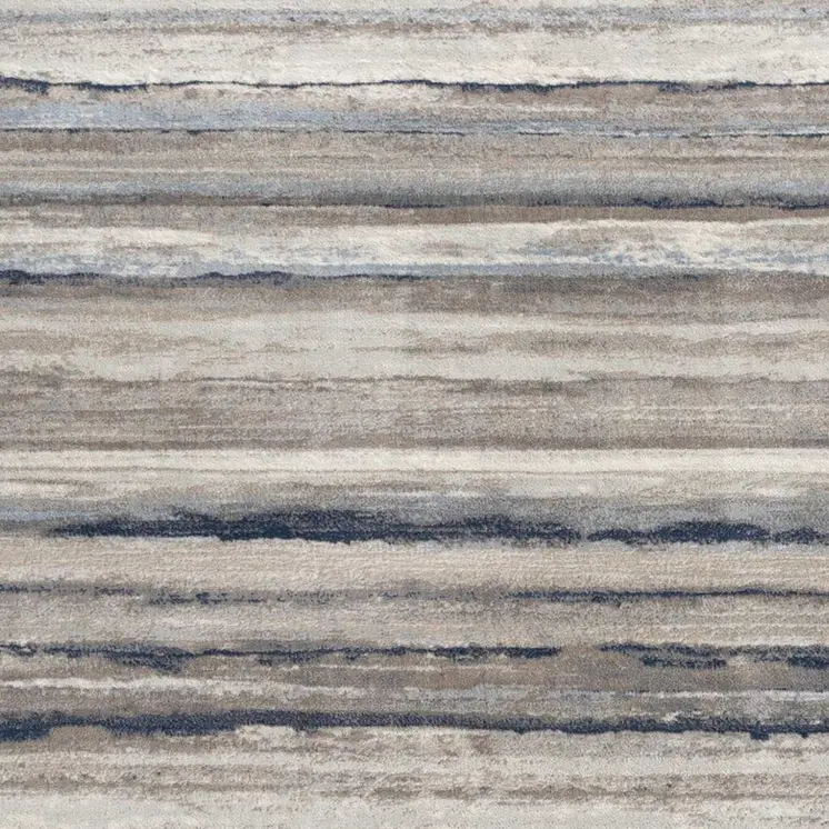 17' Runner Blue Brown And Sand Striped Runner Rug
