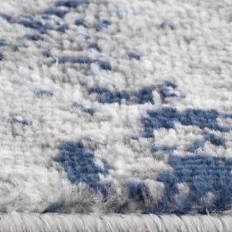 9' Blue Beige And Gray Cobblestone Runner Rug