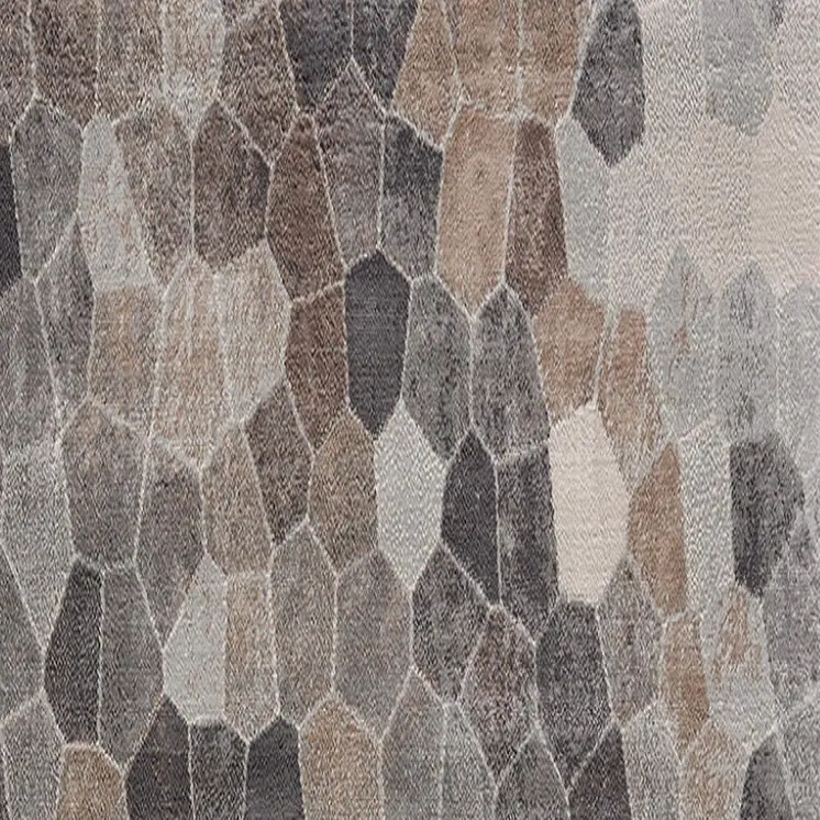 25' Runner Gray Brown And Charcoal Cobblestone Runner Rug