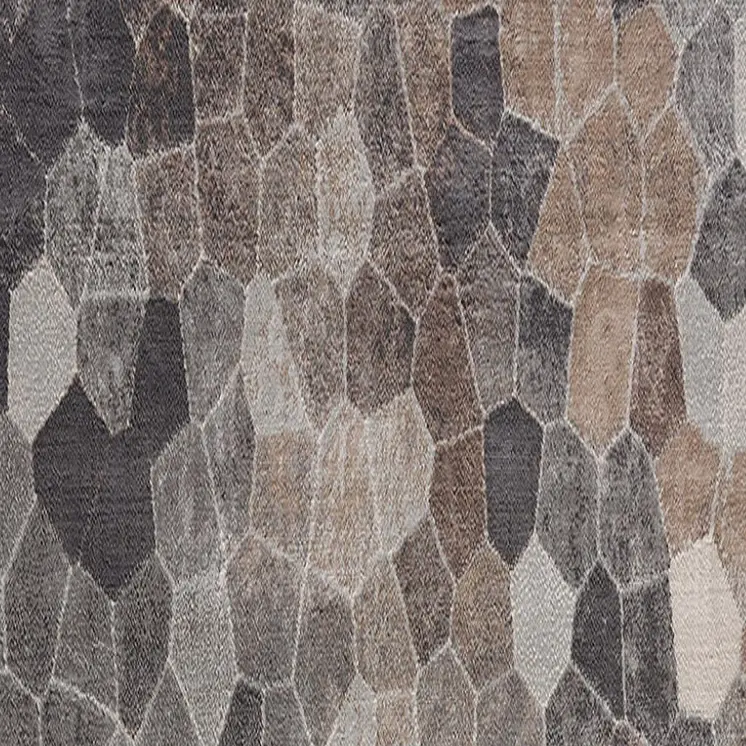 25' Runner Gray Brown And Charcoal Cobblestone Runner Rug