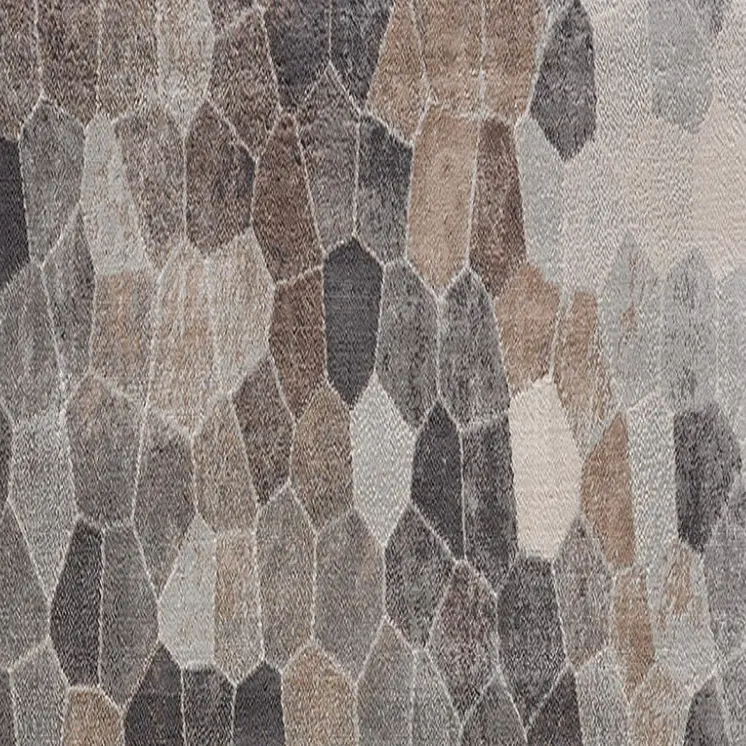 17' Runner Gray Brown And Charcoal Cobblestone Runner Rug