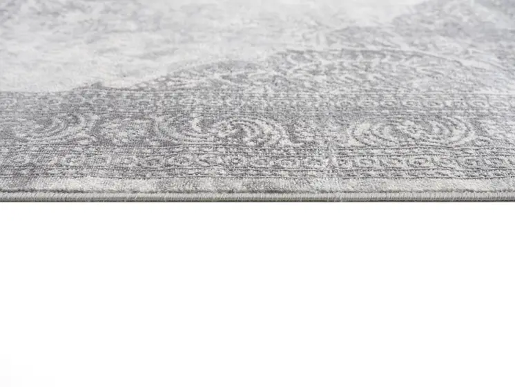30' Runner Gray And Beige Medallion Area Rug