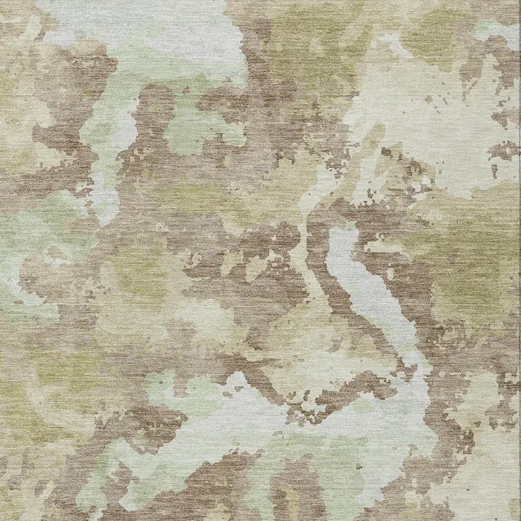 5' X 8' Taupe And Ivory Abstract Washable Indoor Outdoor Area Rug